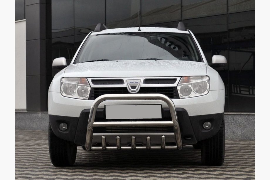 Dacia Duster 2008–2018 Predný ochranný rám bez nápisu QT006 (nerez) Image