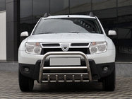 Dacia Duster 2008–2018 Predný ochranný rám bez nápisu QT006 (nerez) fotografia 1