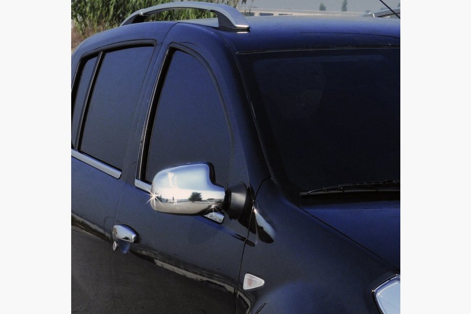 Dacia Sandero 2013–2020 Chromové kryty spätných zrkadiel (2 ks, nerez) Image