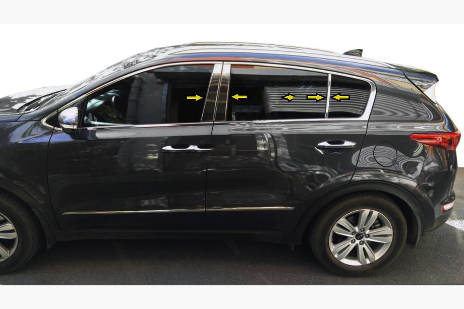 Kia Sportage 2015–2021 Lišta stĺpikov dverí (nerez) Image