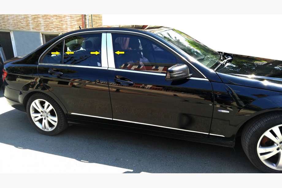 Mercedes trieda C W204 2007–2015 Kryty stĺpikov (nerez) Image