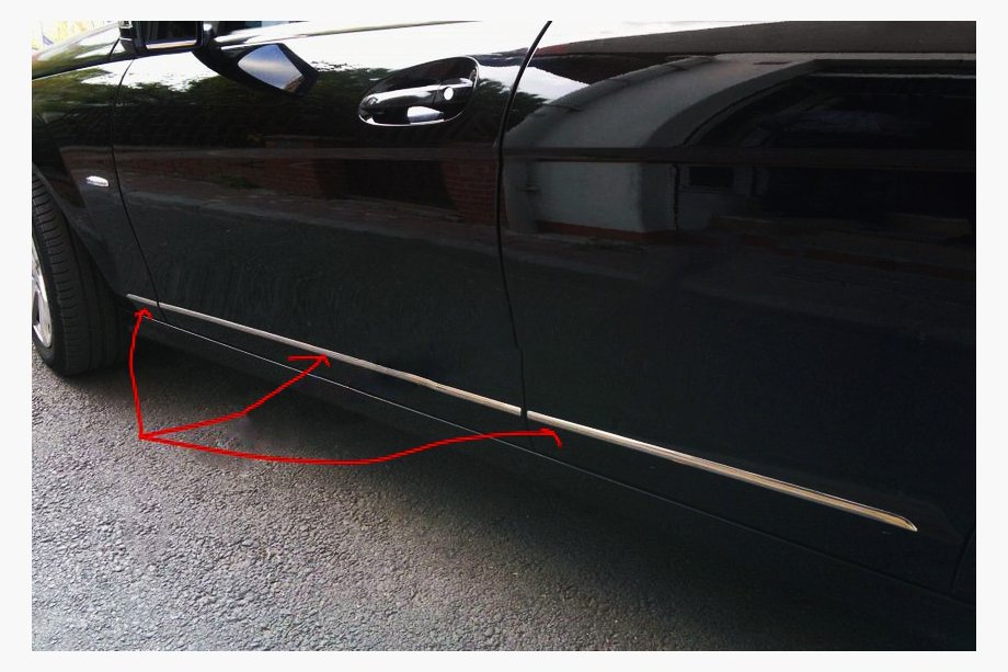 Mercedes trieda C W204 2007–2015 VÝPREDAJ! Nerezové kryty na dverné lišty Image