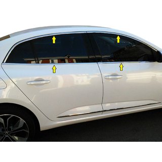 Kompletné okenné chrómové lišty (Sedan, 12 ks, nerez) Renault Megane IV 2016–2025 fotografia 2
