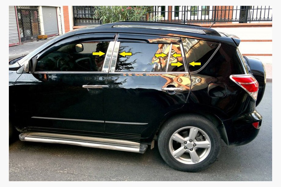Toyota Rav 4 2006–2013 Lišta stĺpikov dverí (nerez) Image