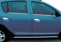 Dacia Logan MCV 2013–2020 Chrómové kryty kľučiek dverí (4 ks, nerez) OmsaLine – talianska nehrdzavejúca oceľ fotografia 1