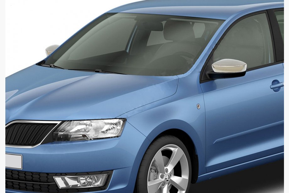 Skoda Rapid 2012–2019 Nerezové kryty zrkadiel bez výrezu na smerovku (2 ks) Image