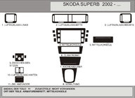 Skoda Superb 2001–2009 Hartman dekor palubnej dosky (variant č. 2) fotografia 1