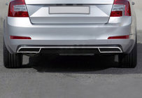 Skoda Octavia III A7 2013–2019 Lišta zadného difúzora (2013-2017, nerezová oceľ) fotografia 1