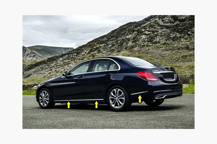 Mercedes C-class W205 2014–2021 Nerezové kryty lišty V1 Image