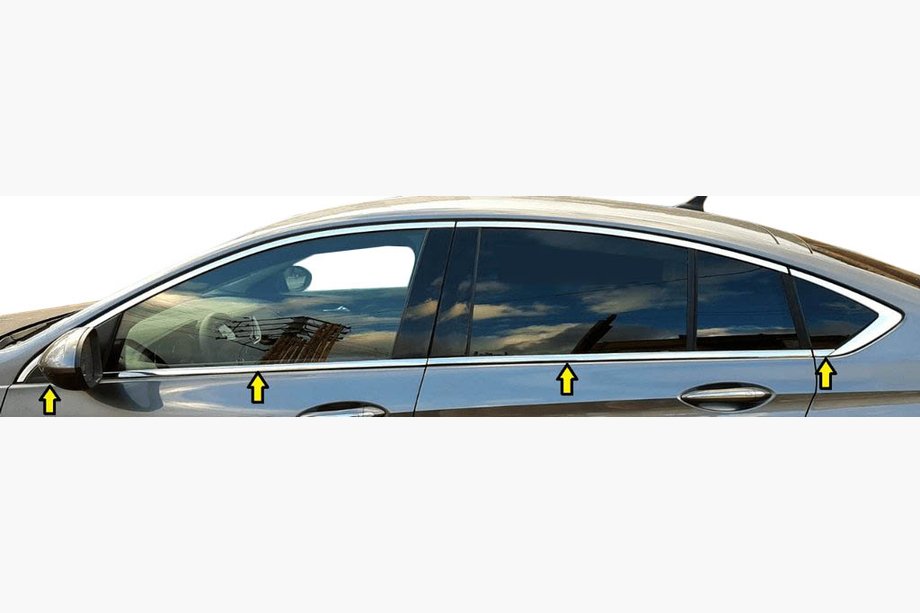Opel Insignia 2017–2022 Okenné lišty (8 ks, nerez) Image