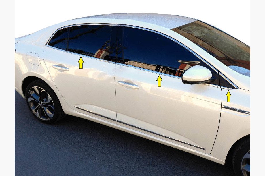 Renault Megane IV 2016–2025 Spodné lišty okien (Sedan, 6 ks, nerez) Image
