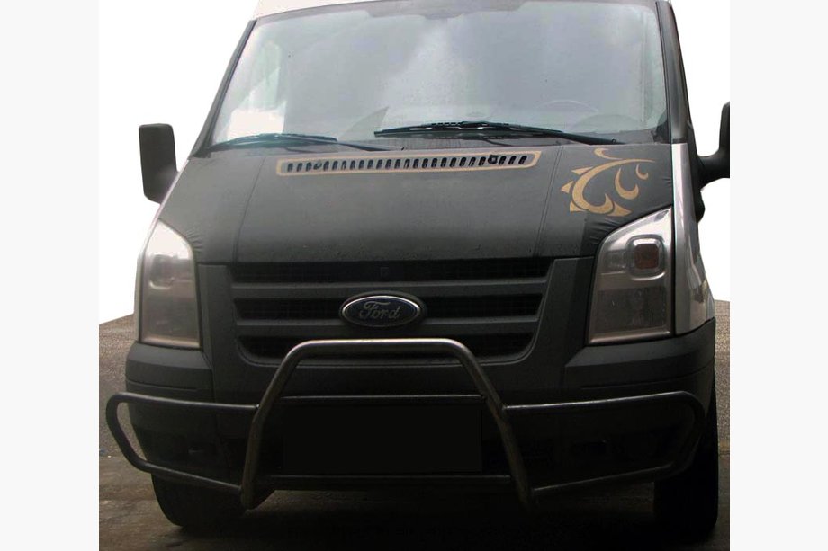 Ford Transit 2000–2014 Predný ochranný rám (bullbar) s bočnými tyčami WT021 (2006-2014, nerez) Image