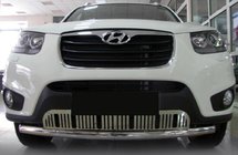 Hyundai Santa Fe 2 2006–2012 Predný ochranný rám ST008-Special (nerez) fotografia 1