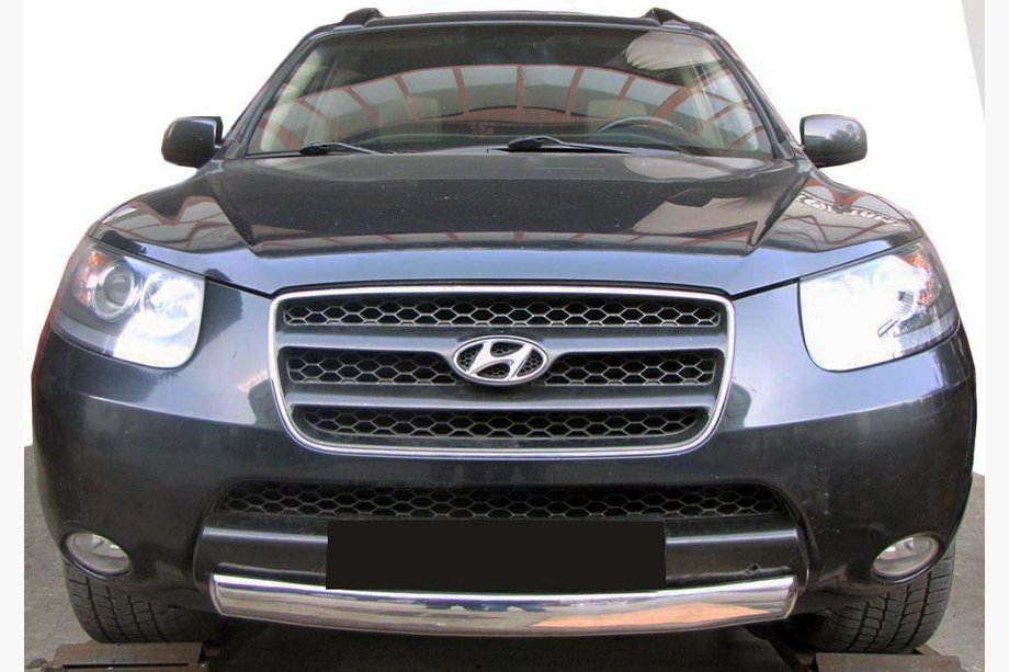 Hyundai Santa Fe 2 2006–2012 Predný ochranný rám ST008-Oval (nerez) Image