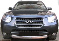 Hyundai Santa Fe 2 2006–2012 Predný ochranný rám ST008-Oval (nerez) fotografia 1