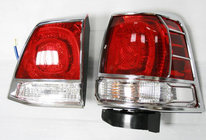 Toyota Land Cruiser 200 2007–2021 Chrómové kryty zadných svetiel (2008-2012, 4 diely, plast) fotografia 1