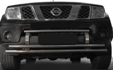 Nissan Navara 2006–2015 Predný ochranný rám ST0014-3 (nerez) fotografia 1