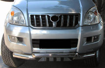 Toyota Land Cruiser Prado 120 2002–2009 Predný ochranný rám ST012 (nerez) fotografia 1