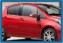 Toyota Yaris 2010–2020 Okenné lišty (4 ks, nerez) fotografia 3