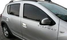 Renault Sandero 2013–2022 Chrómové kryty kľučiek dverí (4 ks, nerez) OmsaLine – talianska nehrdzavejúca oceľ fotografia 1