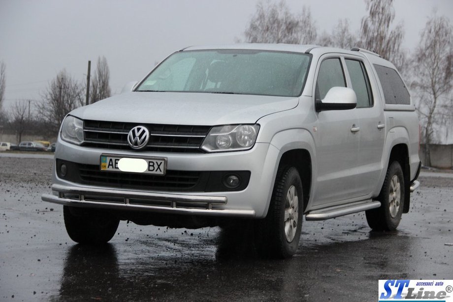 Volkswagen Amarok 2010–2022 Predný ochranný rám ST018-2 (nerez) Fotografia 3