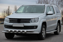 Volkswagen Amarok 2010–2022 Predný ochranný rám ST015 (nerez) fotografia 1