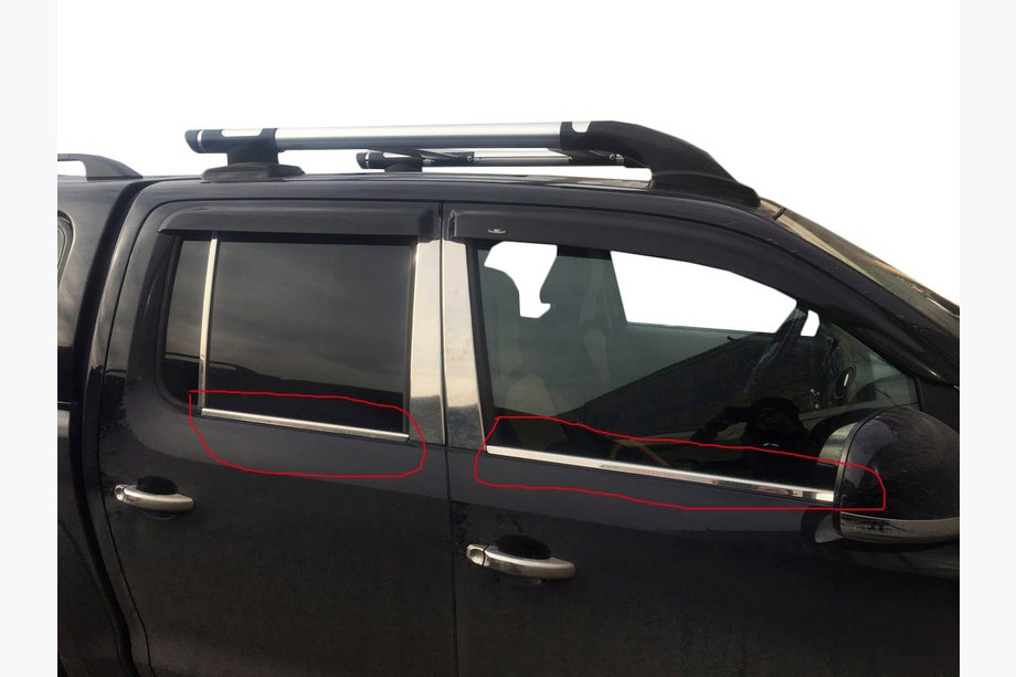 Volkswagen Amarok 2010–2022 Ozdobné lišty okien (4 pásy, nerez) Carmos - turecká oceľ Image
