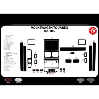 Kryty palubnej dosky Volkswagen Touareg 2002–2010 fotografia 2