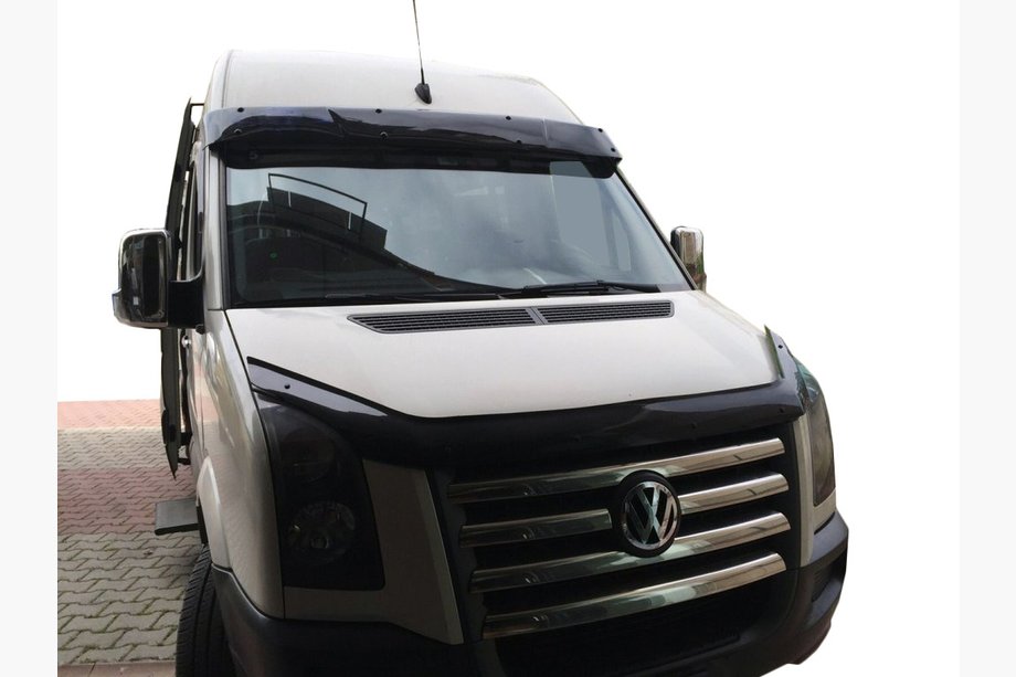 Volkswagen Crafter 2006–2016 Deflektor čelného skla na ráme V1 (čierny lesk, 5 mm) Image