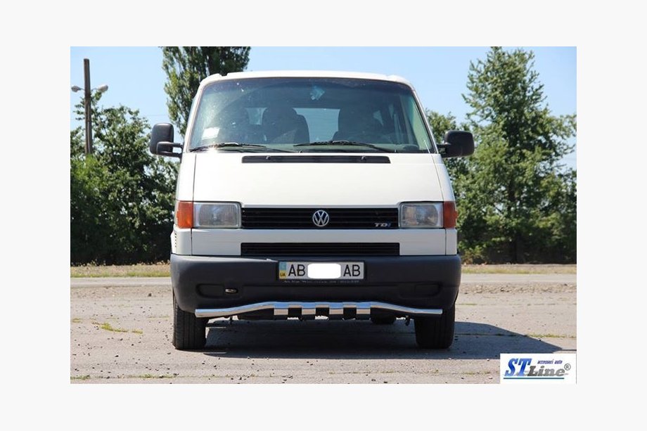 Volkswagen T4 Caravelle/Multivan 1990–2003 Predný ochranný rám s mriežkou ST010 (nerez) Fotografia 2
