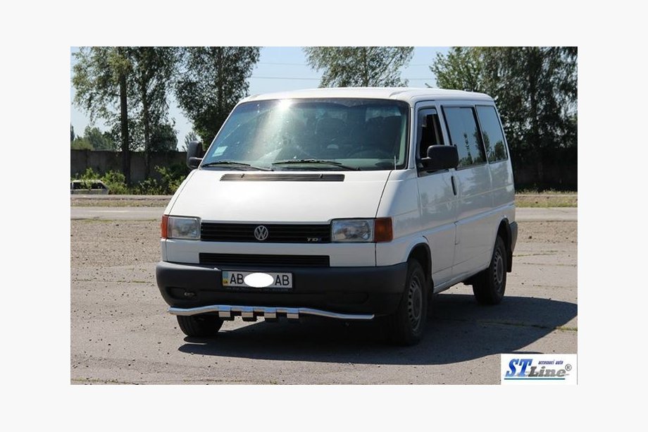 Volkswagen T4 Caravelle/Multivan 1990–2003 Predný ochranný rám s mriežkou ST010 (nerez) Fotografia 3
