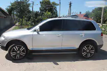 Volkswagen Touareg 2002–2010 Strešné lyžiny chrómované (plastové pätky) fotografia 5