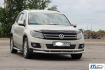 Volkswagen Tiguan 2007–2016 Predný ochranný rám ST016 (nerez) fotografia 2