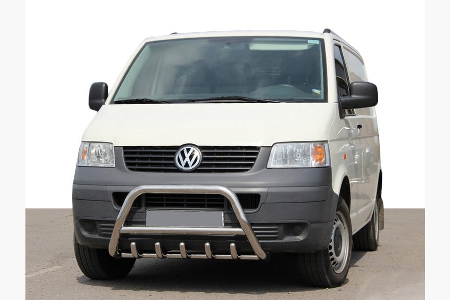 Volkswagen T5 Transporter 2003–2010 Predný ochranný rám WT003 (nerez) Fotografia 2