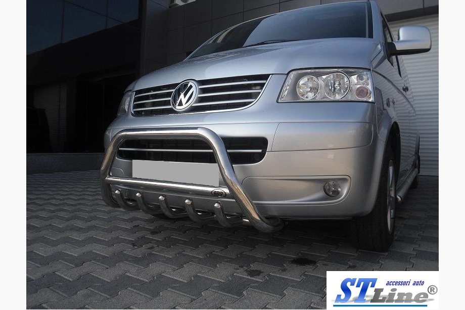 Volkswagen T5 Caravelle 2004–2010 Predný ochranný rám WT003 (nerez) 60 mm, bez nápisu Fotografia 5