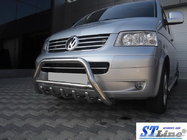 Volkswagen T5 Caravelle 2004–2010 Predný ochranný rám WT003 (nerez) 60 mm, s nápisom fotografia 5