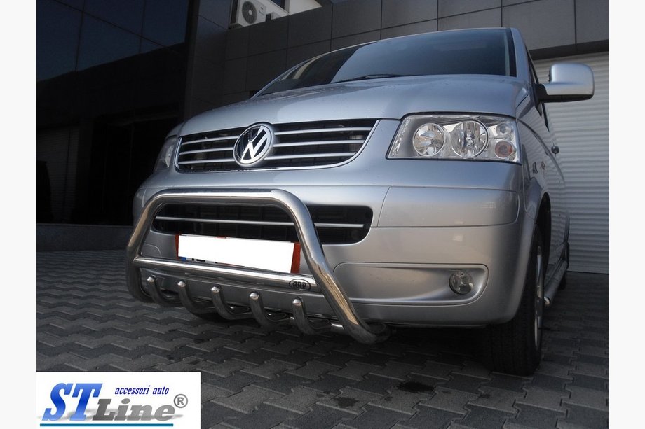Volkswagen T5 Caravelle 2004–2010 Predný ochranný rám WT003 (nerez) 60 mm, bez nápisu Fotografia 9