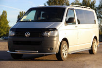 Volkswagen T5 2010–2015 Spodná dvojitá rúra 70/48 mm (nerez) fotografia 1