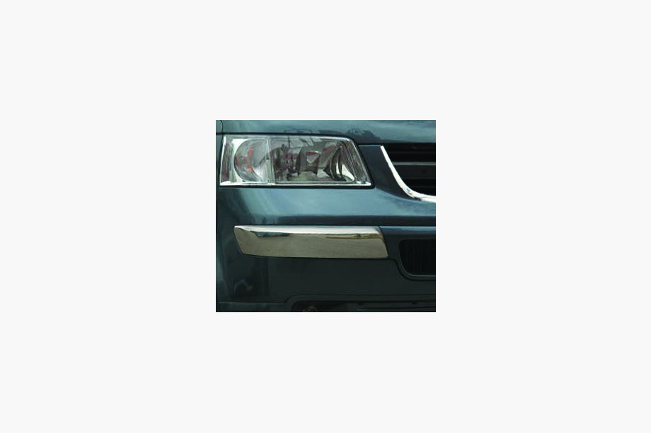 Volkswagen T5 Transporter 2003–2010 Chrómové rohové lišty na predný nárazník (2 ks, nerezová oceľ) Image