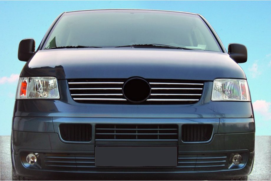 Volkswagen T5 Transporter 2003–2010 Kryty lemu masky chladiča (8 ks, nerez) Image