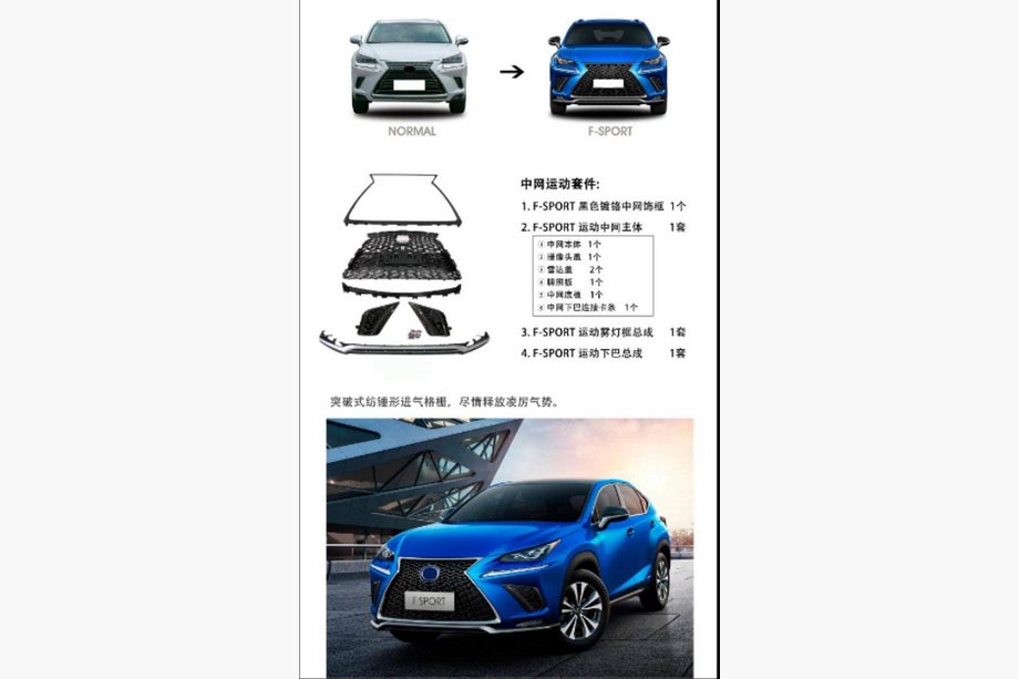 Lexus NX 2014–2021 Predná maska chladiča so spodným lipom F-Sport (2018+) Image