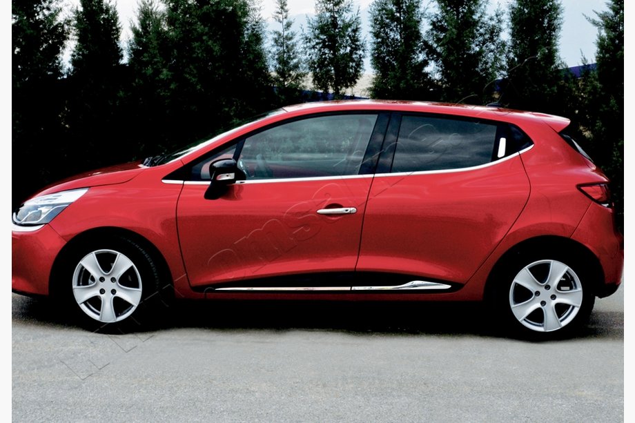 Renault Clio IV 2012–2019 Dverové lišty s prelisom (4 ks, nerez) Image