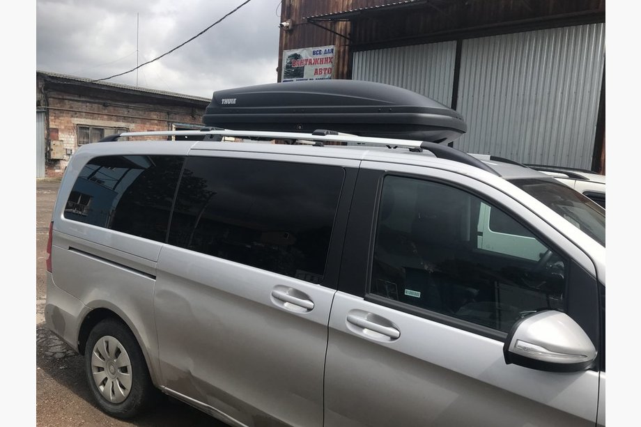 Mercedes Vito/V-trieda W447 2014– Chrómové strešné lyžiny CAN, originálny dizajn (kovové nohy) Image