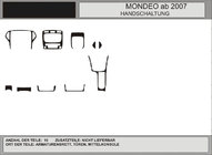 Ford Mondeo 2008–2014 Karbónové kryty prístrojovej dosky fotografia 1