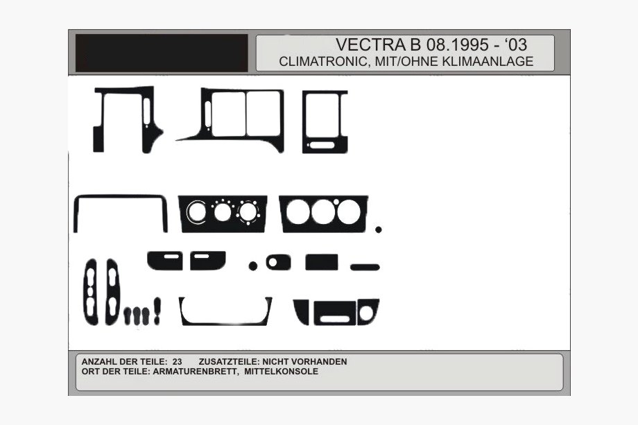 Opel Vectra B 1995–2002 Dekoratívne lišty na palubnú dosku v dekore dreva (AKCIA) Image