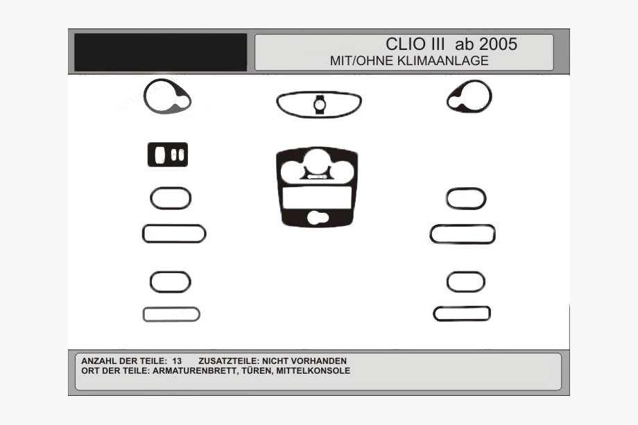 Renault Clio III 2005–2012 AKCIA! Kryty palubnej dosky v karbónovom vzhľade (pre CLIO) Image