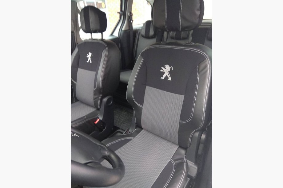 Peugeot Partner Tepee 2008–2018 Autopoťahy na sedadlá (koženka + látka, Premium) Image