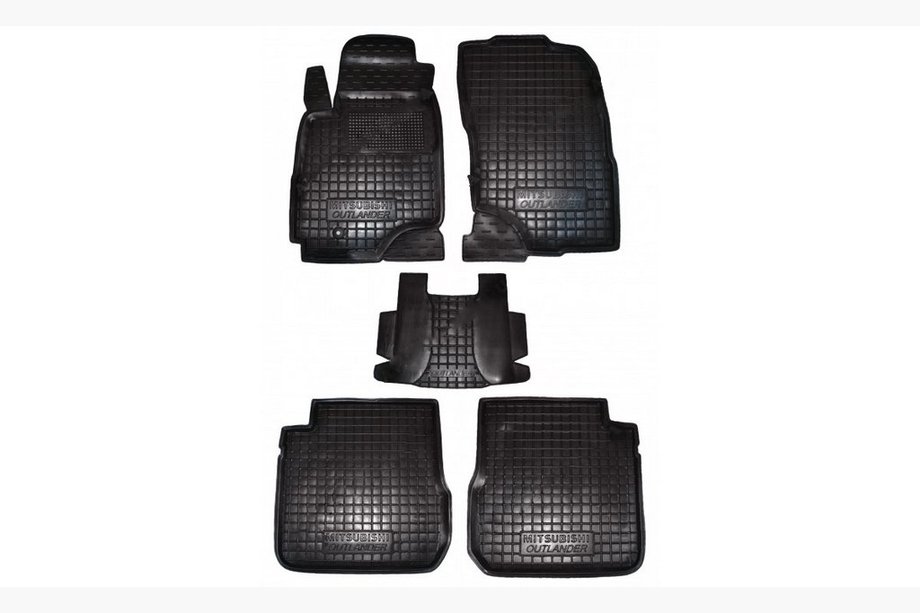 Mitsubishi Outlander 2001–2006 Gumové koberce s vyvýšeným okrajom АКПП 2003+ (Autogumm) Image