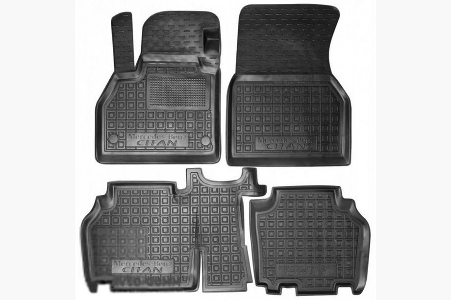 Mercedes Citan 2013–2021 Gumové autokoberce s vysokým okrajom (Autogumm) Image