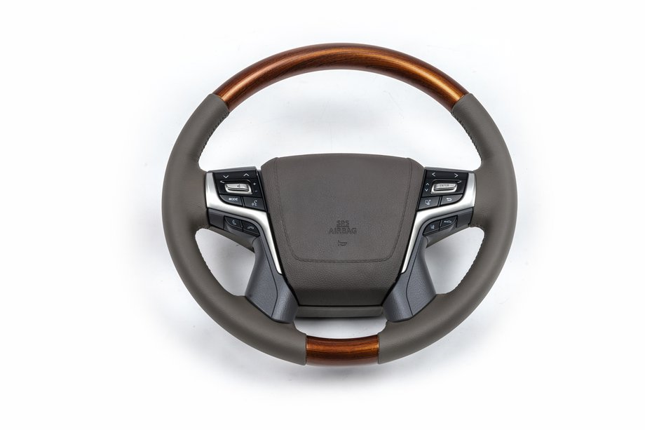 Toyota Land Cruiser Prado 150 2009–2023 Kompletný volant (svetlé drevo) Image